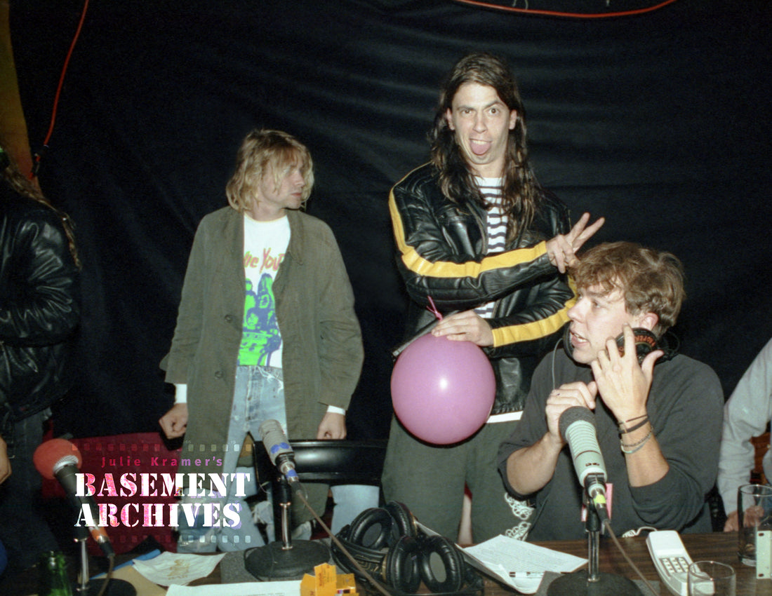 Nirvana Kurt Cobain and Dave Grohl at WFNX Studios, Basement Archives